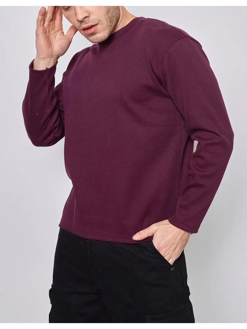 Pull Col Rond Kebello Bordeaux