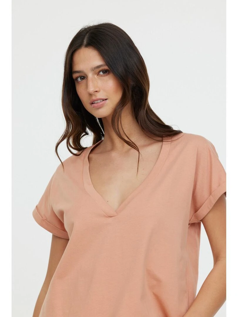 Lee Cooper   T Shirt manches courtes coton loose ALYS MC   Orange