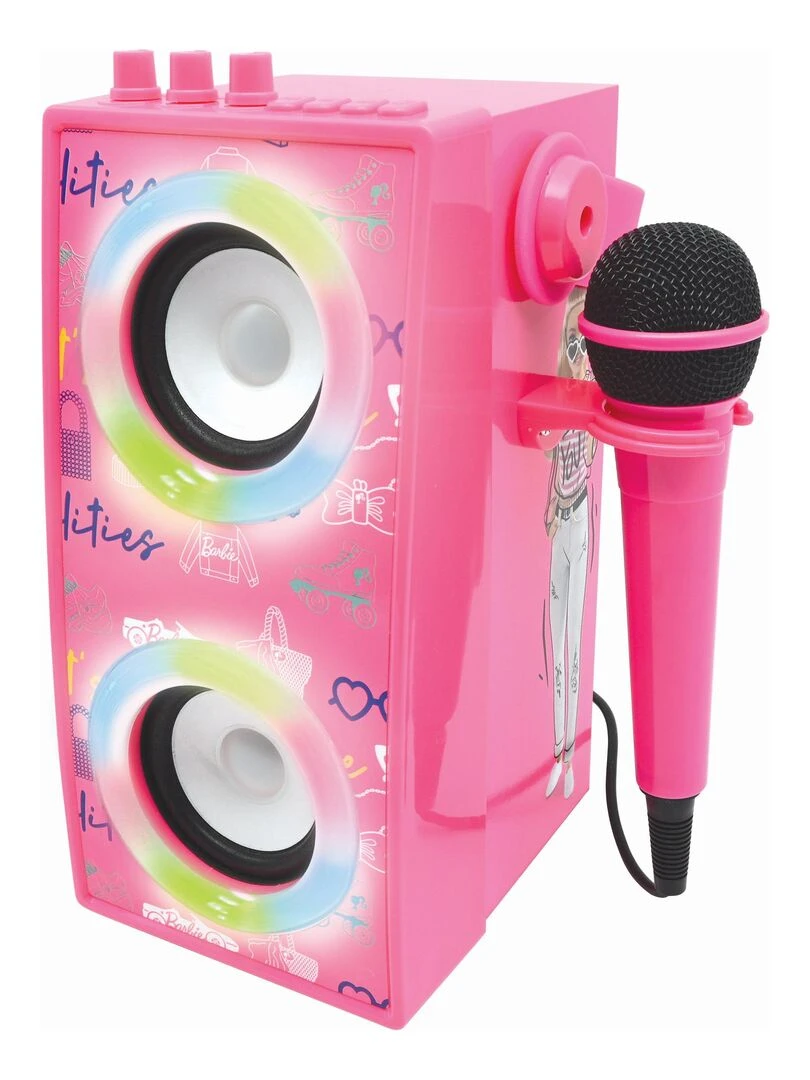 Enceinte Tendance Bluetooth® portable avec micro et effets lumineux Barbie N/A