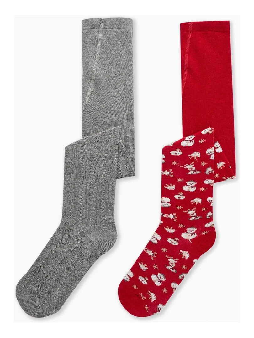 Pack 2 Paires de Collants en Maille pour Fille 'Noël' NOËL Multicolore