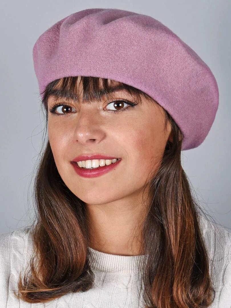 Béret Feutre de Laine Yva Made in UE Vieux rose