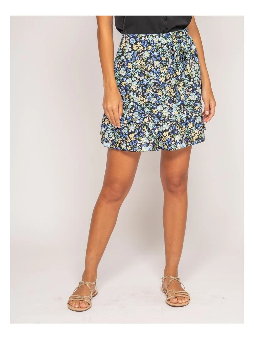 Jupe courte motifs XOKAO Bleu