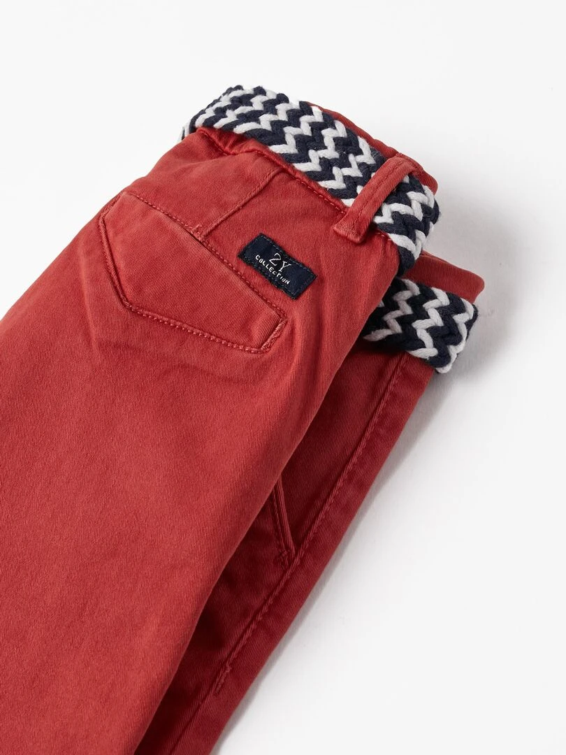 Shorts Midi avec Ceinture pour Garçon  ATLANTIC COMPANY   Rouge