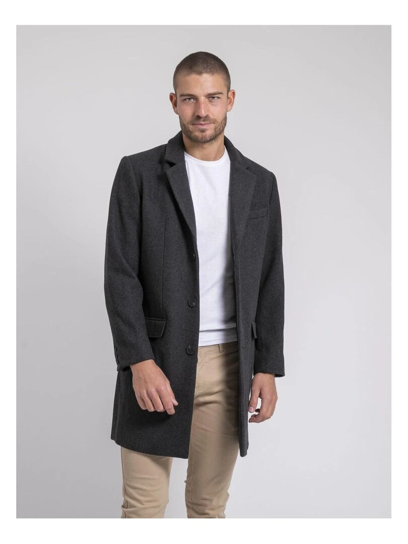 Manteau caban mi long ZACOT Gris foncé