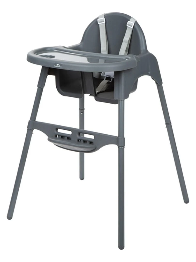 BEBECONFORT Meely Chaise haute bébé 2 en 1 évolutive De 6 mois à 3 ans (15kg) Dark grey Gris Gris