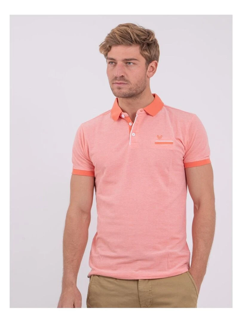 Polo manches courtes pur coton PIKTO Orange corail