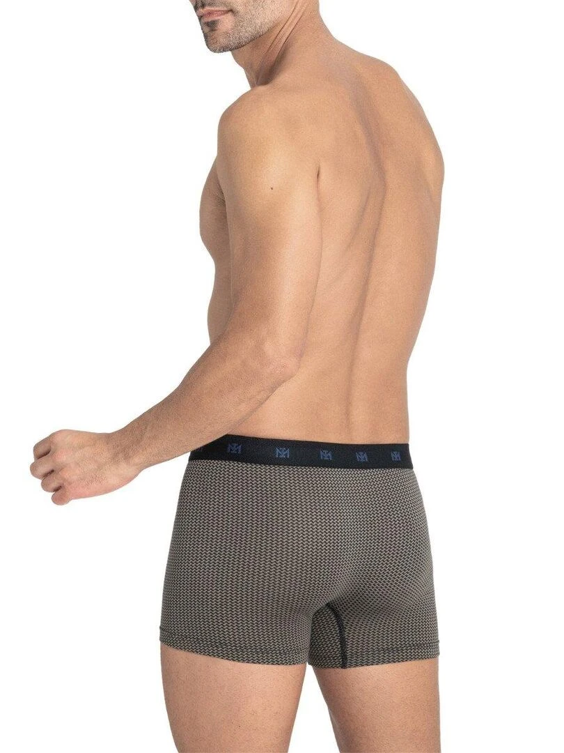 Boxer en coton et modal à motif graphique Genji   Marron