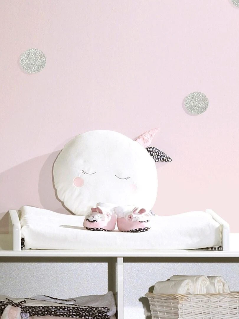 Coussin déco lune 30x30cm en polyester blanc   SAUTHON   Blanc