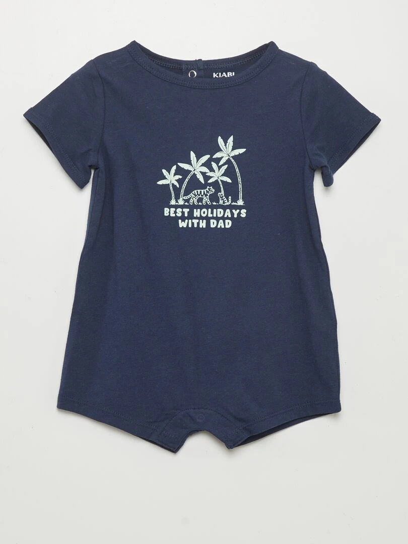 Lot de 2 barboteuses courtes   Bleu marine