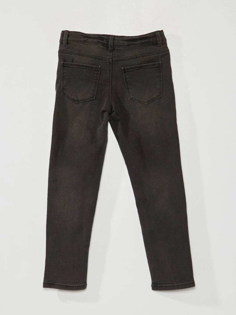 Jean slim à taille ajustable Noir
