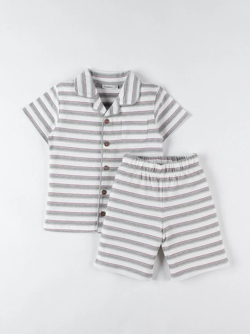 Pyjama 2 pièces rayé en jersey  clair/écru   Noukie's   Beige