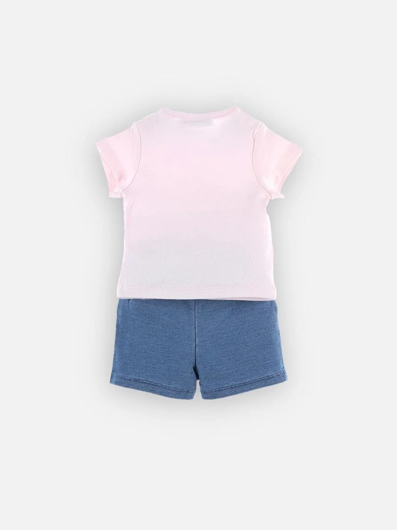 Set t shirt + short denim  clair   Noukie's   Rose