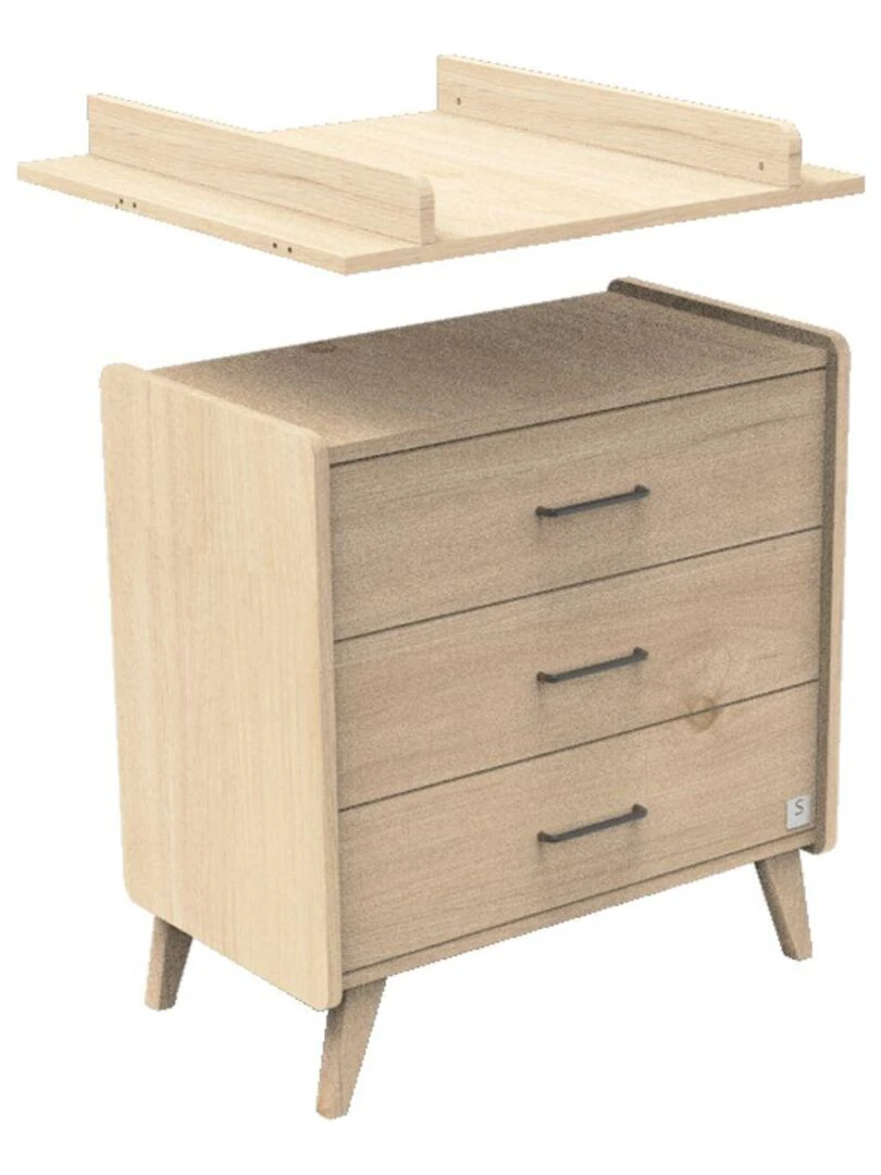 Commode 3 tiroirs Arty   SAUTHON   Marron