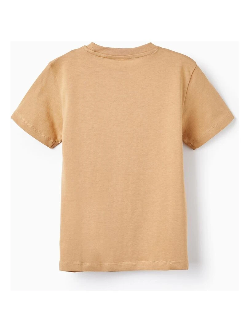 T shirt à manches courtes en coton pour garçon 'Exposition' manches courtes Beige