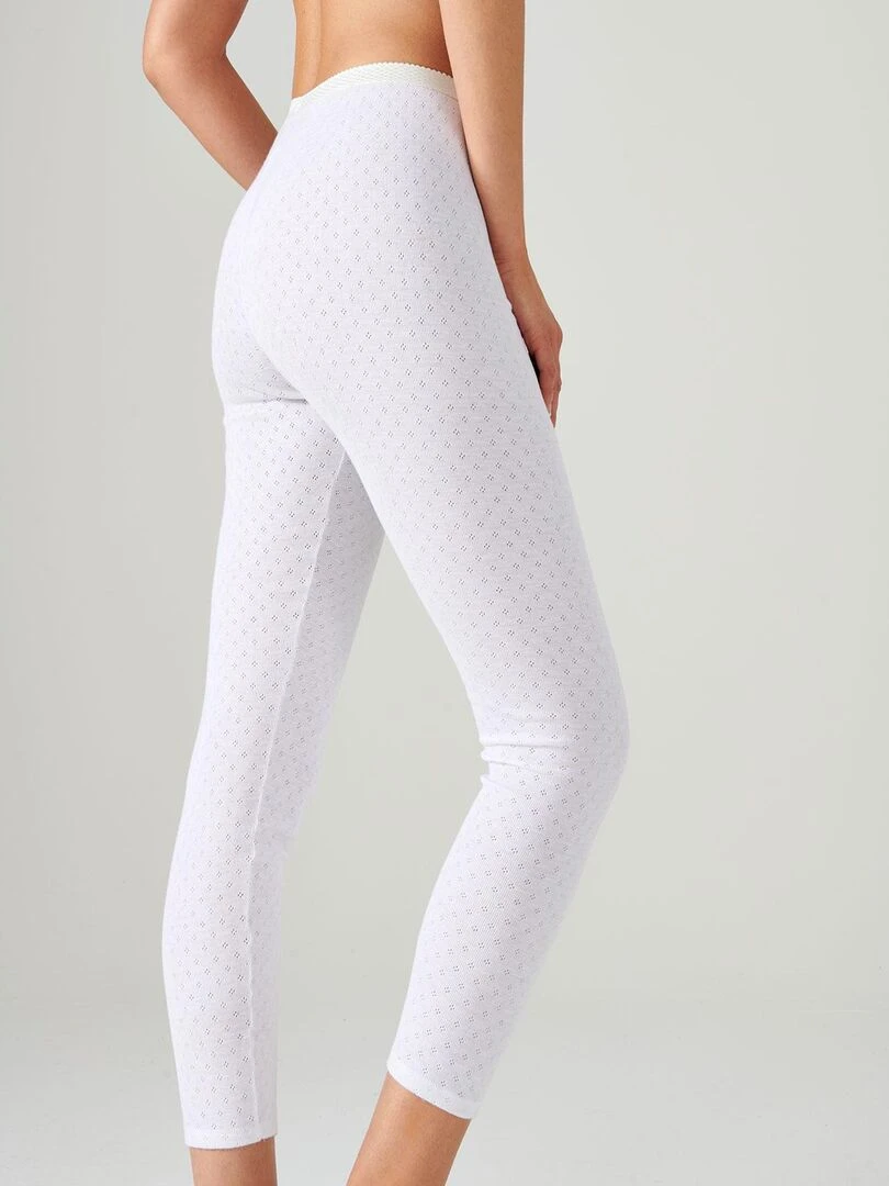 Caleçon maille ajourée Thermolactyl Damart Blanc