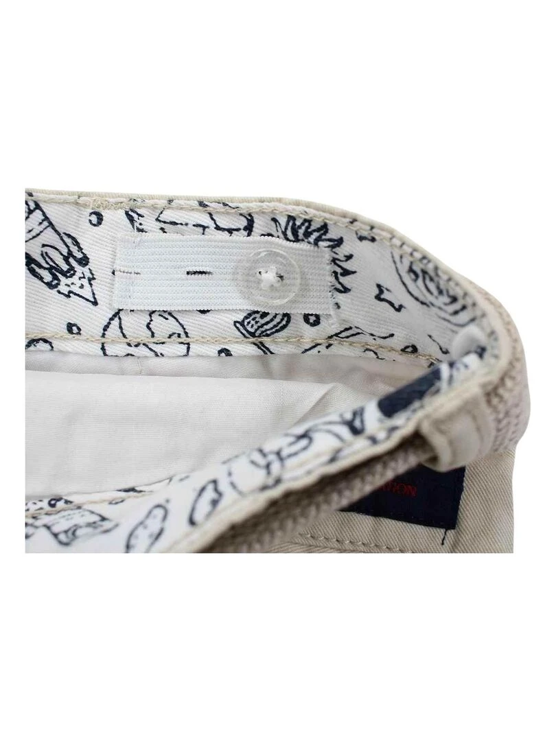 Nasa   Bermuda garçon imprimé logo en coton   Beige