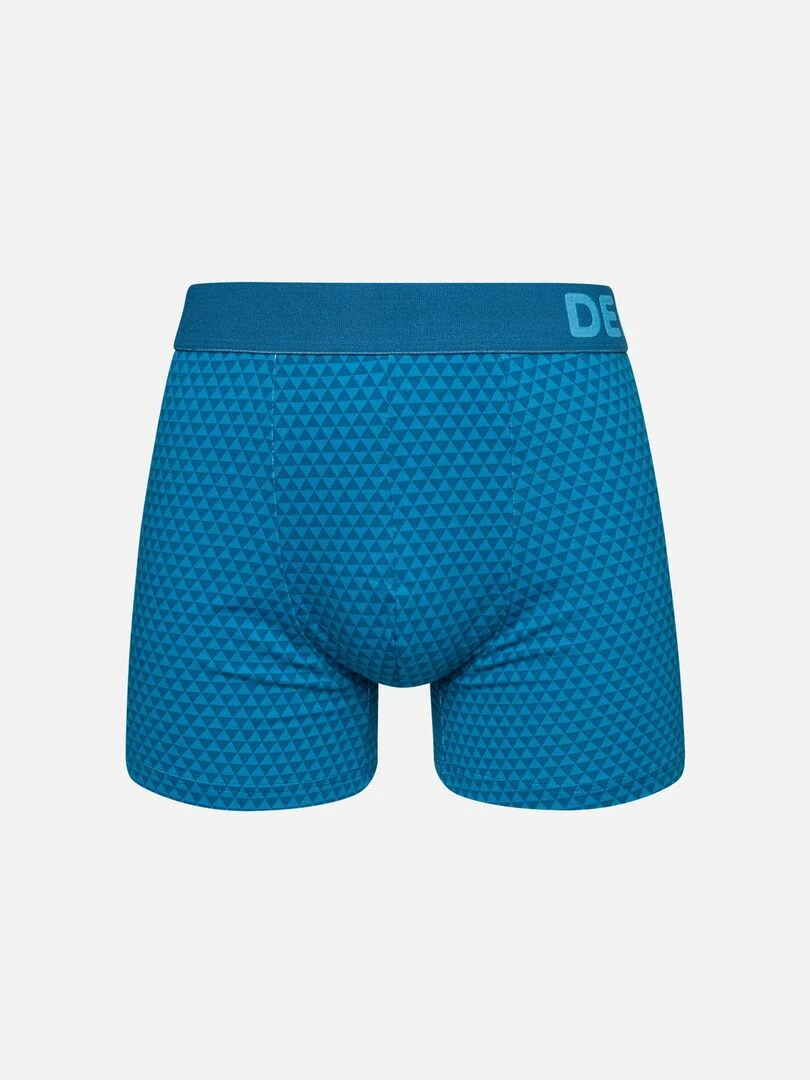 Boxer Homme Motif Jacquard Bleu Émeraude Bleu