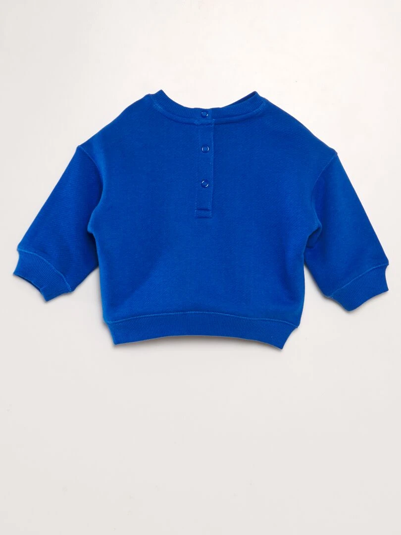 Sweat en french terry à message   Bleu