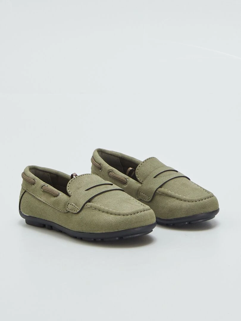 Mocassins façon bateau Kaki