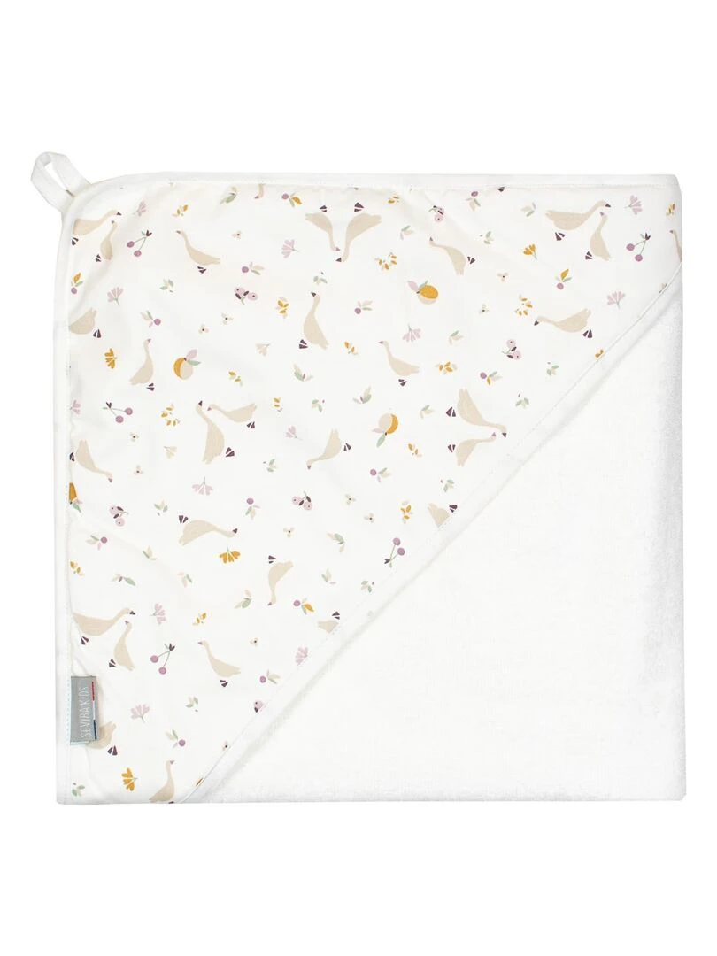 Grande cape de bain en coton et bambou Sidonia Blanc