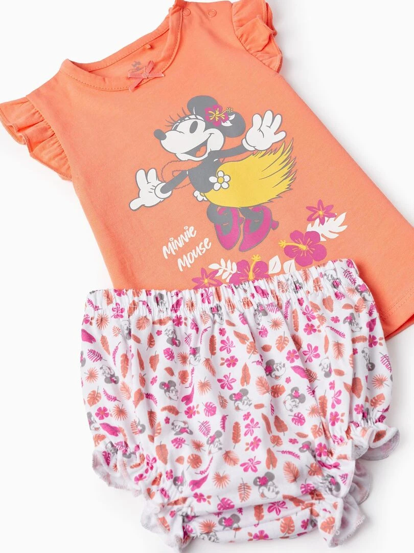 Pyjama en coton pour bébé fille 'Minnie' manches courtes MINNIE   Rose