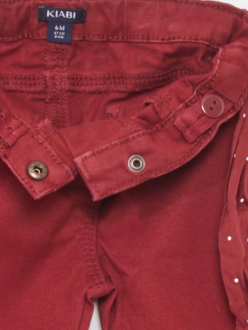 Pantalon slim   Rouge