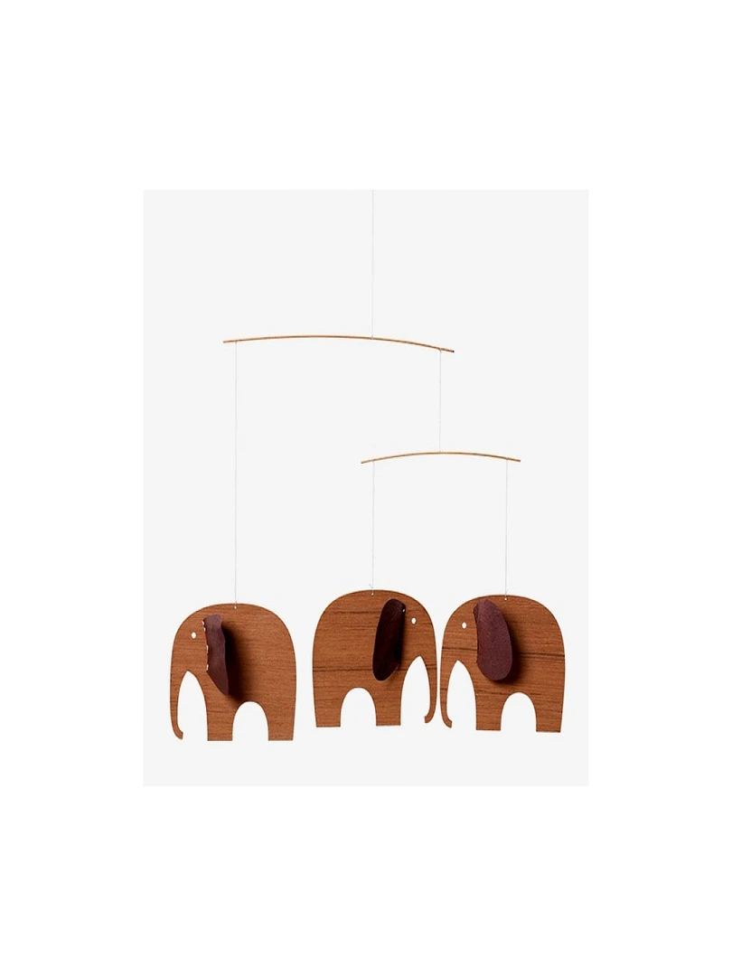 'flensted Mobiles' 3 Bebes Elephants En Bois Marron
