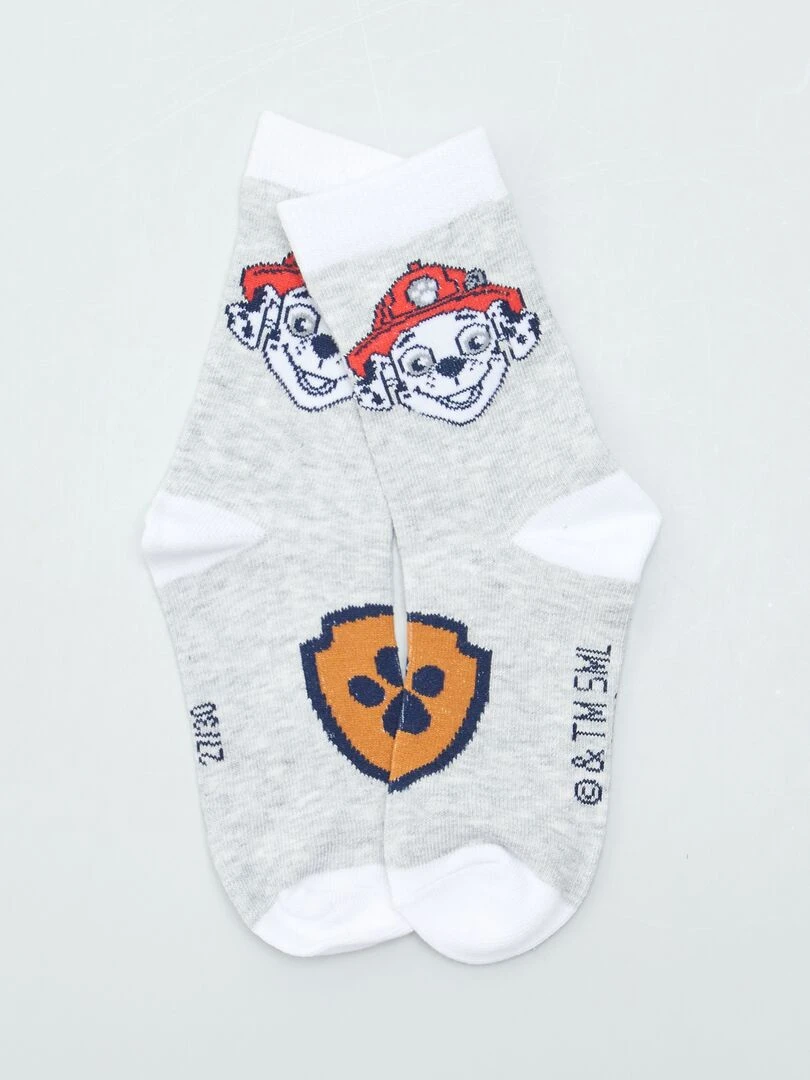 Lot de 3 paires de chaussettes 'Pat' Patrouille'   Blanc/gris/orange