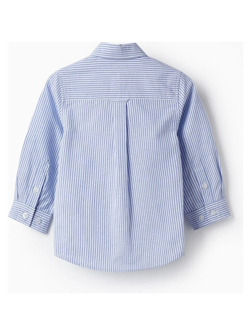Chemise en coton à rayures pour bébé garçon manches longues ATLANTIC COMPANY Bleu clair