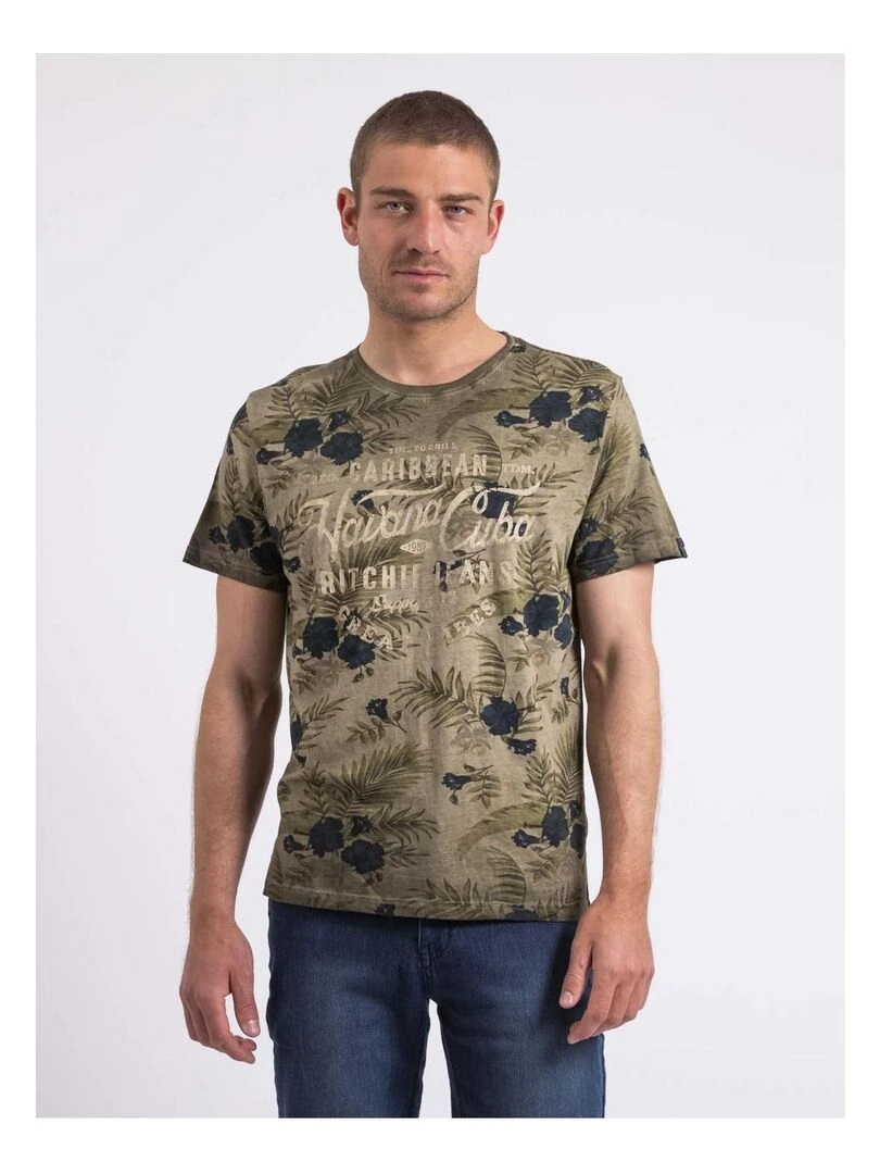T shirt col rond NOPYOU Kaki