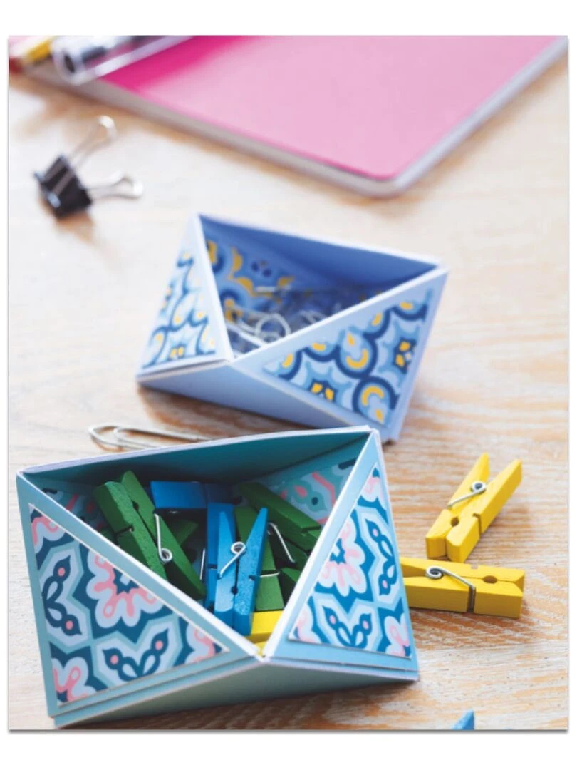 Coffret DIY origami   2 Vide poches   motif géométrique   N/A