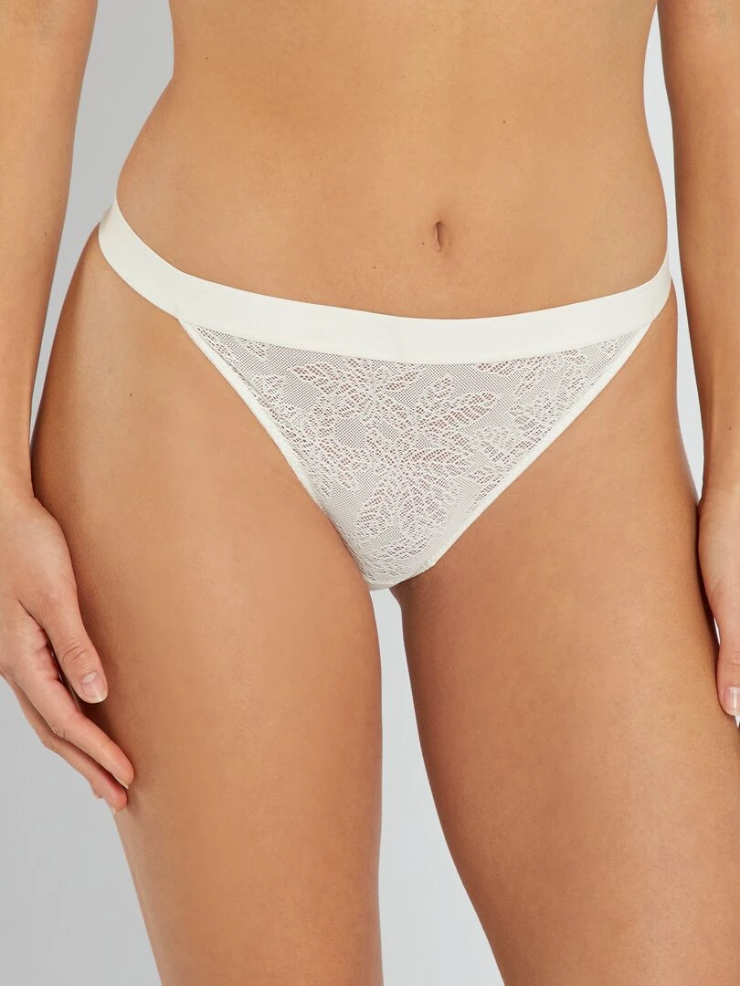 Culotte en dentelle 'Sans Complexe' Blanc
