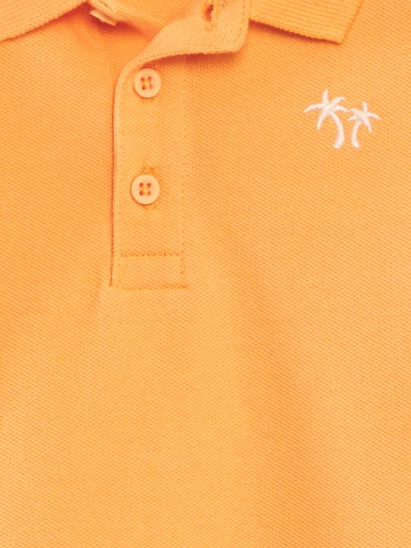 Polo en piqué de coton 'palmier' Orange