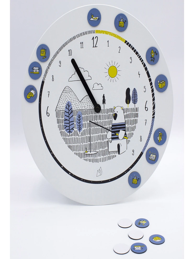 Horloge Formidable Éducative Ours Et Ses 20 Aimants N/A