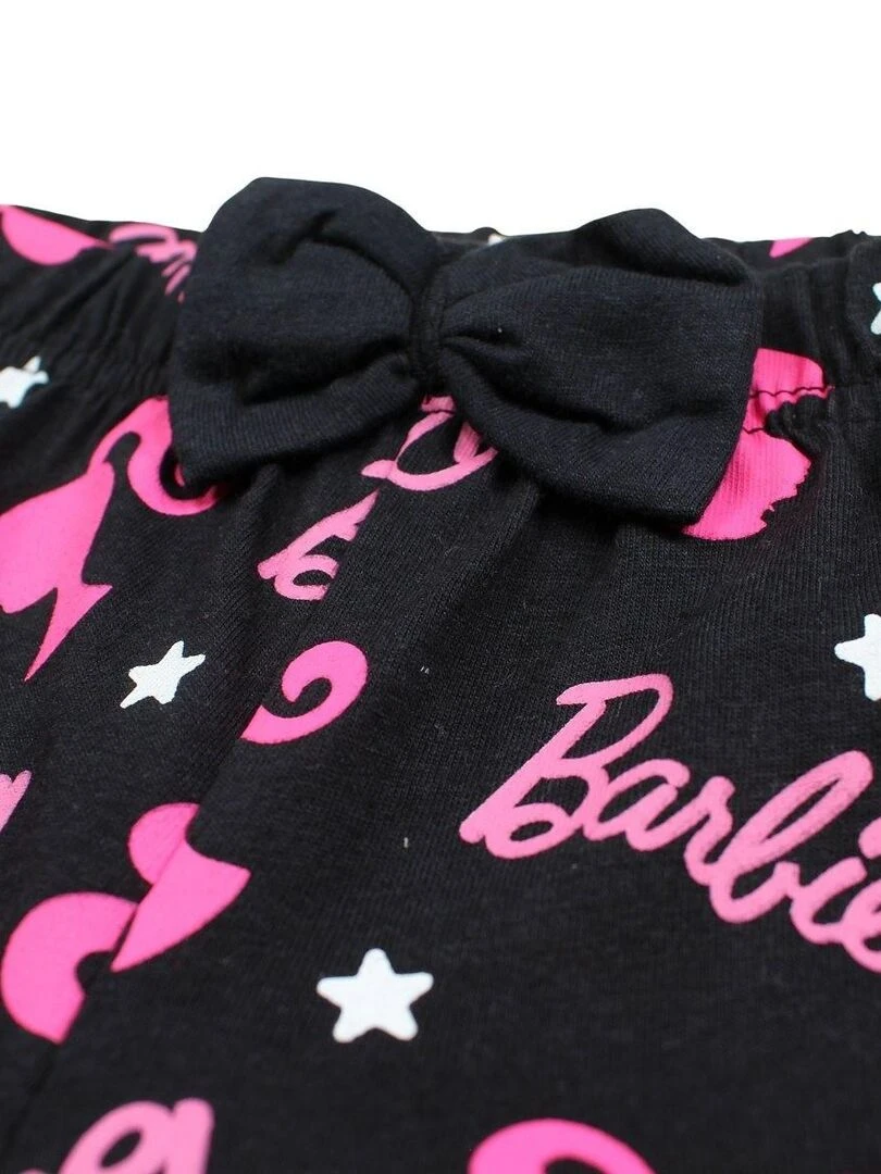 Barbie   Ensemble ​​T shirt short fille Imprimé Barbie   Blanc