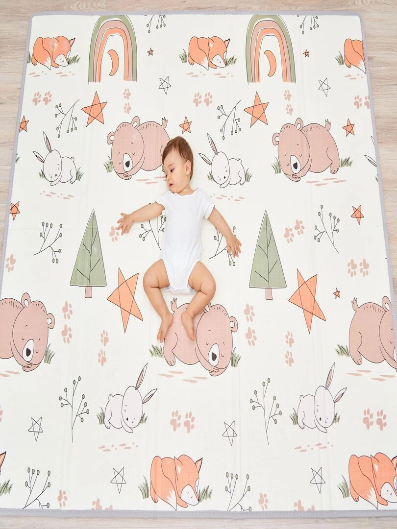 Tapis de Jeu en mousse épais et pliable pour enfants FOX XXL SUPERBE BEBE Blanc Jaune Blanc