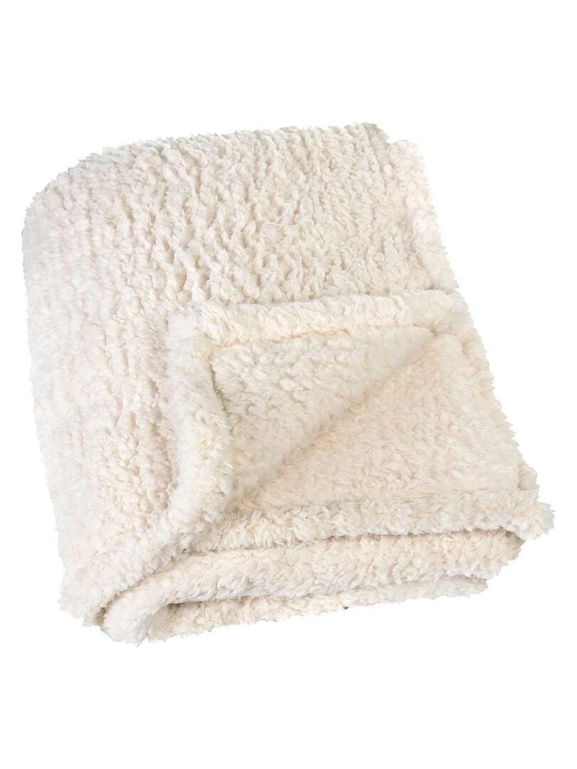 Plaid coloré Effet mouton Beige
