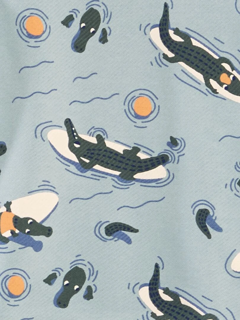 Sweat imprimé en french terry   Bleu ciel