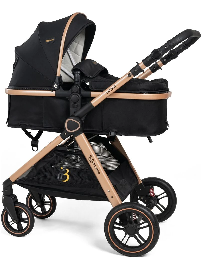 Bebelissimo Poussette transformable combinée convertible 2 en 1 poids 0 22kg Nicea noi Noir