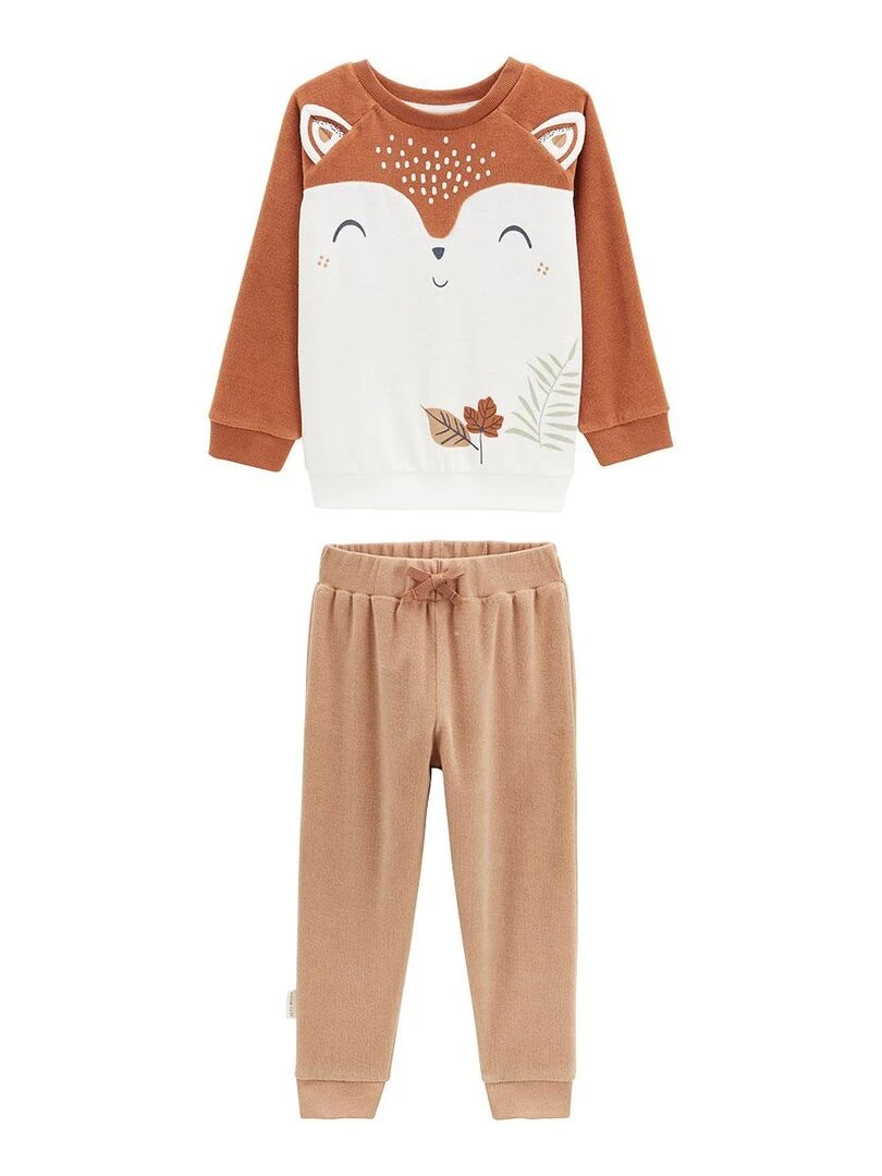 Pyjama enfant en velours Montreal Camel
