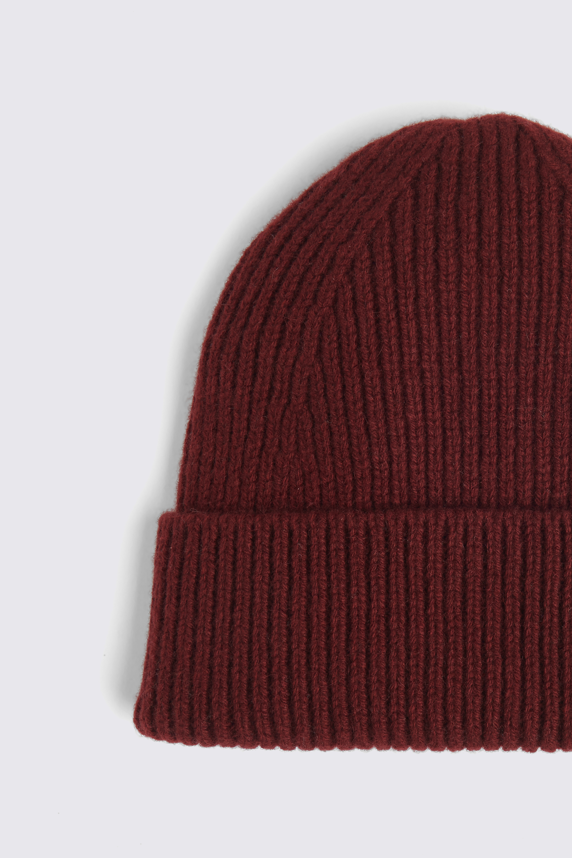 Wine Cashmere Blend Ribbed Beanie   Buy Online at Moss