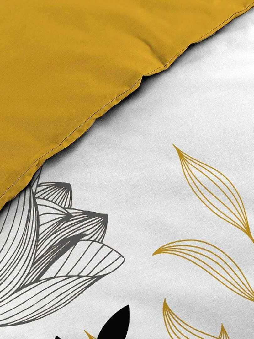 Housse de couette + 2 taies d'oreiller Amelina   Jaune