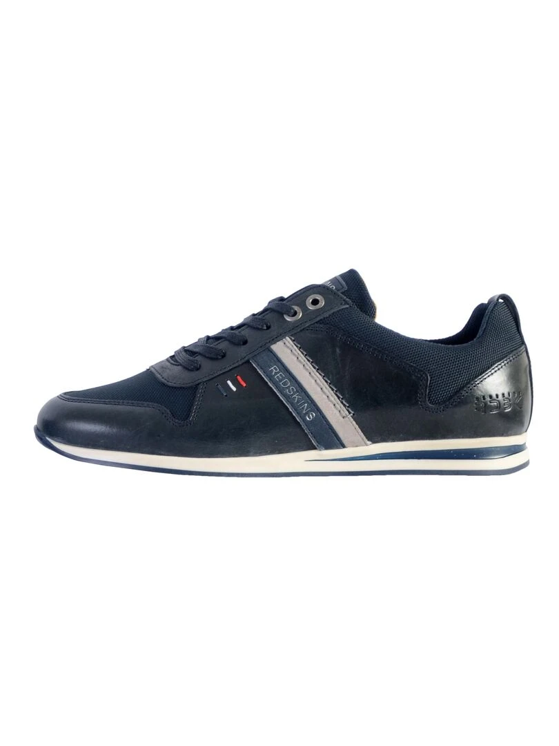Basket cuir redskins Livingo Bleu