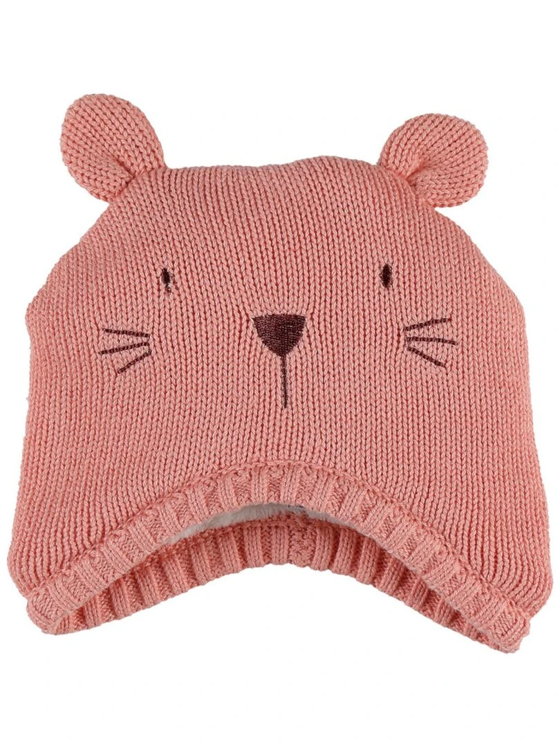 Chapka tricot doublée Groloudoux Noukie's Rose