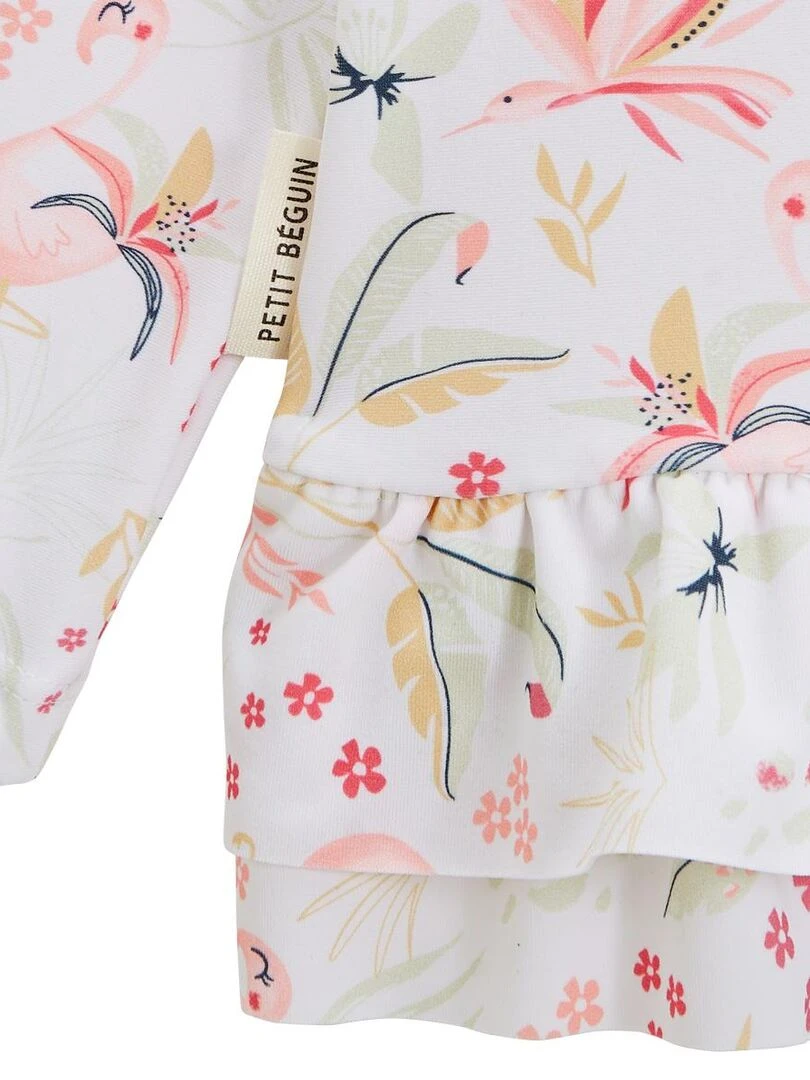Maillot de bain bébé 2 pièces t shirt de protection UV & culotte Paradise Rose