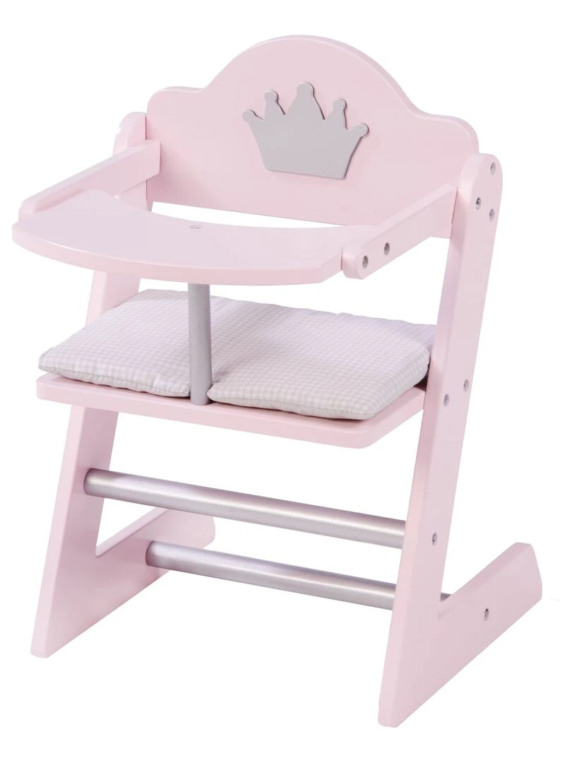 ROBA Chaise haute pour Poupée "Princess Sophie" en bois   Dès 18 mois   Rose/Argent   N/A