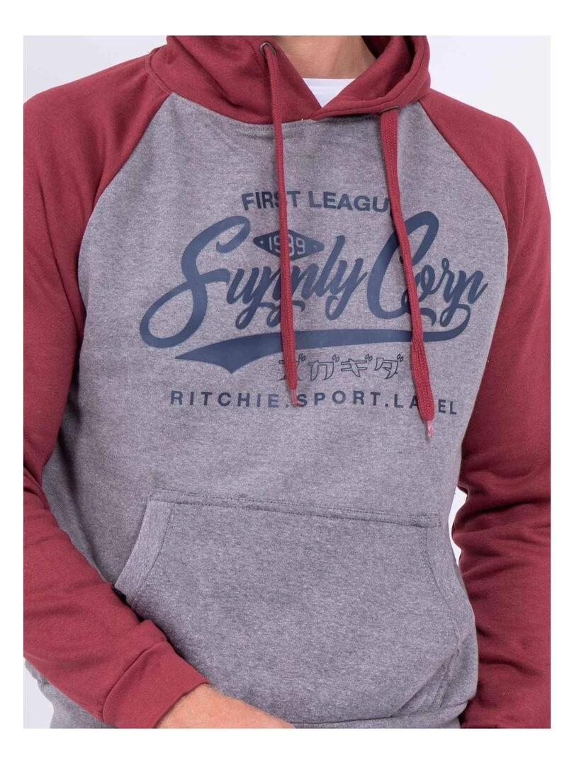 Sweat capuche WANDERLUST   Bordeaux