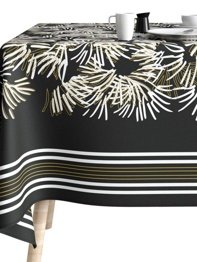 Nappe 150x250 cm Polyester à motifs Pamca   Noir