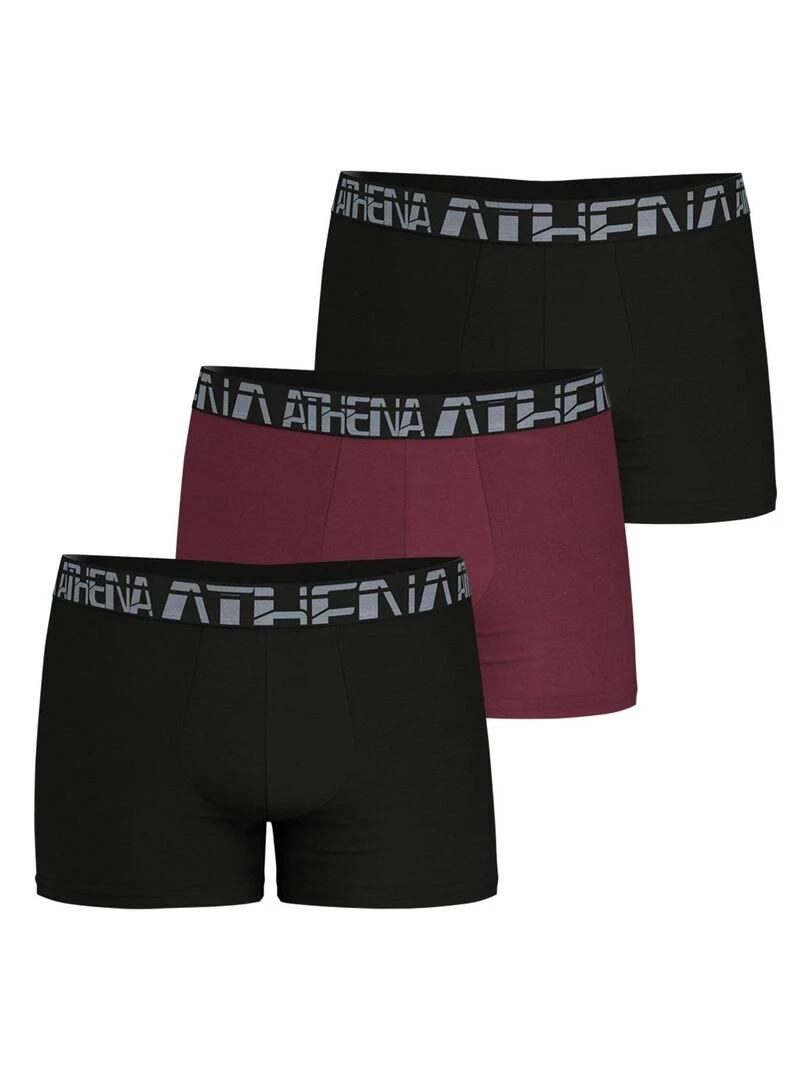 Lot de 3 boxers homme 720 Stretch Micro Noir Bordeaux