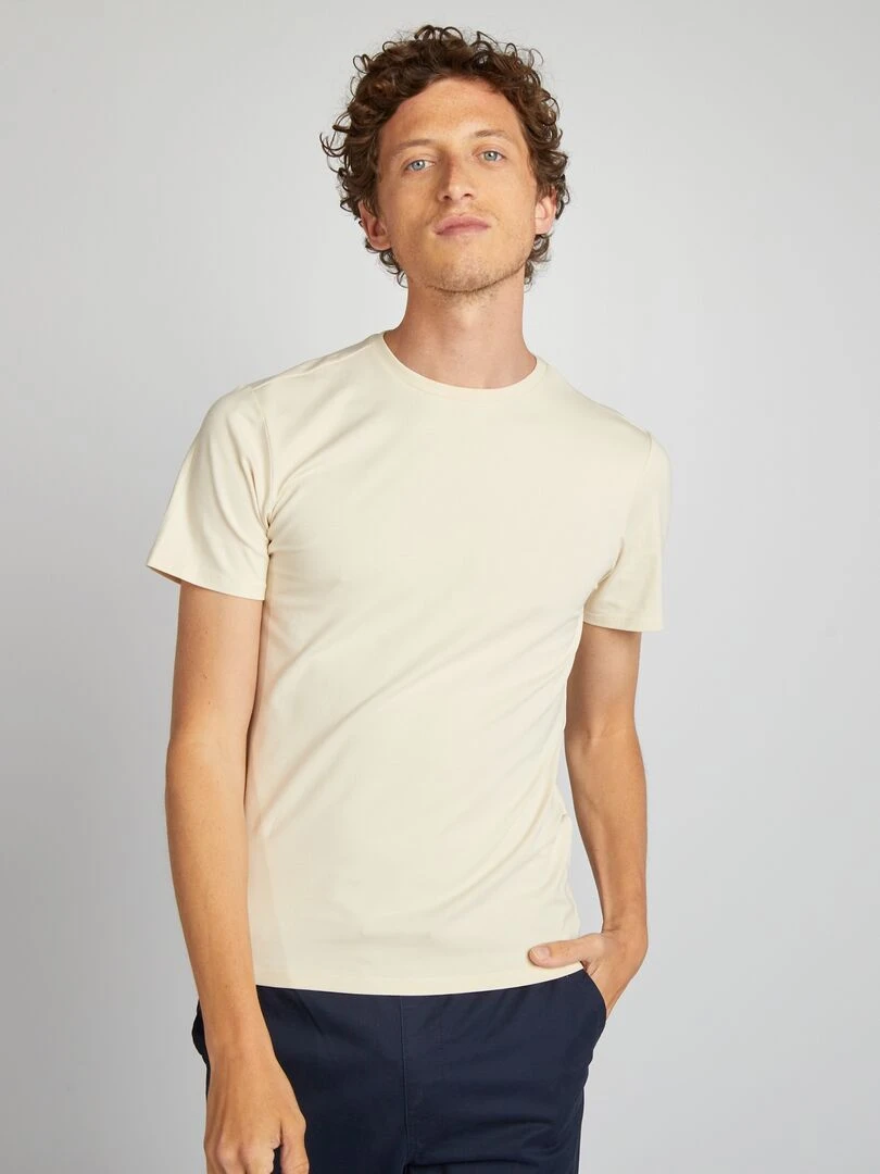 Tee shirt uni Muscle fit Beige